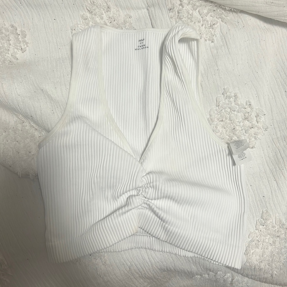 Aerie Cropped White Tank